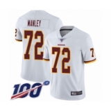 Men's Washington Redskins #72 Dexter Manley White Vapor Untouchable Limited Player 100th Season Football Jersey
