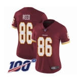 Women's Washington Redskins #86 Jordan Reed Burgundy Red Team Color Vapor Untouchable Limited Player 100th Season Football Jersey