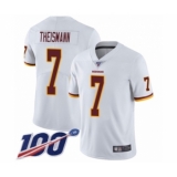 Men's Washington Redskins #7 Joe Theismann White Vapor Untouchable Limited Player 100th Season Football Jersey
