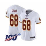 Women's Washington Redskins #68 Russ Grimm White Vapor Untouchable Limited Player 100th Season Football Jersey