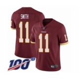 Youth Washington Redskins #11 Alex Smith Burgundy Red Team Color Vapor Untouchable Limited Player 100th Season Football Jersey