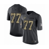 Youth Washington Redskins #77 Ereck Flowers Limited Black 2016 Salute to Service Football Jersey