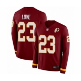 Youth Washington Redskins #23 Bryce Love Limited Burgundy Therma Long Sleeve Football Jersey