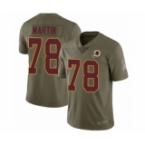 Men's Washington Redskins #78 Wes Martin Limited Olive 2017 Salute to Service Football Jersey