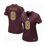 Women's Washington Redskins #8 Case Keenum Game Burgundy Red Gold Number Alternate 80TH Anniversary Football Jersey