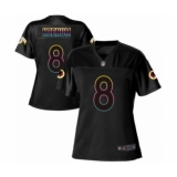 Women's Washington Redskins #8 Case Keenum Game Black Fashion Football Jersey
