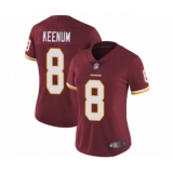 Women's Washington Redskins #8 Case Keenum Burgundy Red Team Color Vapor Untouchable Limited Player Football Jersey