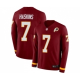Youth Washington Redskins #7 Dwayne Haskins Limited Burgundy Therma Long Sleeve Football Jersey