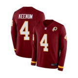 Youth Washington Redskins #4 Case Keenum Limited Burgundy Therma Long Sleeve Football Jersey