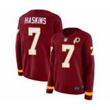 Women's Washington Redskins #7 Dwayne Haskins Limited Burgundy Therma Long Sleeve Football Jersey