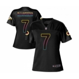 Women's Washington Redskins #7 Dwayne Haskins Game Black Fashion Football Jersey