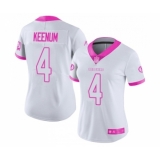 Women's Washington Redskins #4 Case Keenum Limited White Pink Rush Fashion Football Jersey