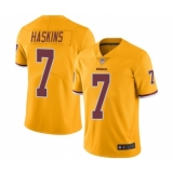 Men's Washington Redskins #7 Dwayne Haskins Limited Gold Rush Vapor Untouchable Football Jersey