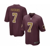 Men's Washington Redskins #7 Dwayne Haskins Game Burgundy Red Gold Number Alternate 80TH Anniversary Football Jersey