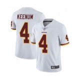 Men's Washington Redskins #4 Case Keenum White Vapor Untouchable Limited Player Football Jerseys