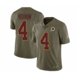 Men's Washington Redskins #4 Case Keenum Limited Olive 2017 Salute to Service Football Jerseys