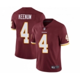 Men's Washington Redskins #4 Case Keenum Burgundy Red Team Color Vapor Untouchable Limited Player Football Jerseys