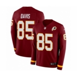 Men's Nike Washington Redskins #85 Vernon Davis Limited Burgundy Therma Long Sleeve NFL Jersey