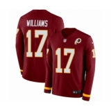 Men's Nike Washington Redskins #17 Doug Williams Limited Burgundy Therma Long Sleeve NFL Jersey