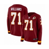 Women's Nike Washington Redskins #71 Trent Williams Limited Burgundy Therma Long Sleeve NFL Jersey