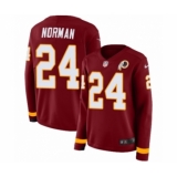 Women's Nike Washington Redskins #24 Josh Norman Limited Burgundy Therma Long Sleeve NFL Jersey