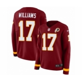 Women's Nike Washington Redskins #17 Doug Williams Limited Burgundy Therma Long Sleeve NFL Jersey