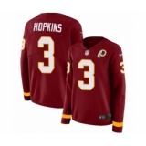 Women's Nike Washington Redskins #3 Dustin Hopkins Limited Burgundy Therma Long Sleeve NFL Jersey