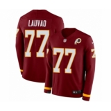 Youth Nike Washington Redskins #77 Shawn Lauvao Limited Burgundy Therma Long Sleeve NFL Jersey
