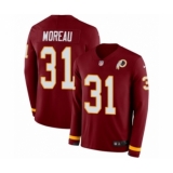 Youth Nike Washington Redskins #31 Fabian Moreau Limited Burgundy Therma Long Sleeve NFL Jersey