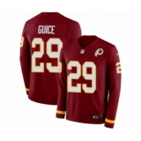 Youth Nike Washington Redskins #29 Derrius Guice Limited Burgundy Therma Long Sleeve NFL Jersey