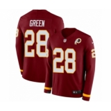 Youth Nike Washington Redskins #28 Darrell Green Limited Burgundy Therma Long Sleeve NFL Jersey