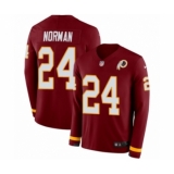 Youth Nike Washington Redskins #24 Josh Norman Limited Burgundy Therma Long Sleeve NFL Jersey