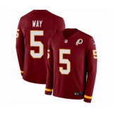 Youth Nike Washington Redskins #5 Tress Way Limited Burgundy Therma Long Sleeve NFL Jersey