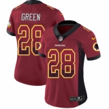 Women's Nike Washington Redskins #28 Darrell Green Limited Red Rush Drift Fashion NFL Jersey