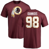 NFL Nike Washington Redskins #98 Matt Ioannidis Maroon Name & Number Logo T-Shirt