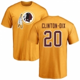 NFL Nike Washington Redskins #20 Ha Clinton-Dix Gold Name & Number Logo T-Shirt