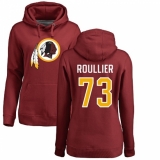 NFL Women's Nike Washington Redskins #73 Chase Roullier Maroon Name & Number Logo Pullover Hoodie