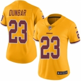 Women's Nike Washington Redskins #23 Quinton Dunbar Limited Gold Rush Vapor Untouchable NFL Jersey