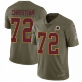 Youth Nike Washington Redskins #72 Geron Christian Limited Olive 2017 Salute to Service NFL Jersey