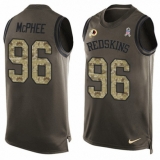 Men's Nike Washington Redskins #96 Pernell McPhee Limited Green Salute to Service Tank Top NFL Jersey