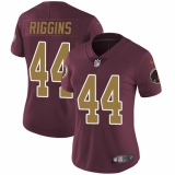 Women's Nike Washington Redskins #44 John Riggins Burgundy Red/Gold Number Alternate 80TH Anniversary Vapor Untouchable Limited Player NFL Jersey