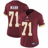 Women's Nike Washington Redskins #71 Charles Mann Burgundy Red Team Color Vapor Untouchable Limited Player NFL Jersey