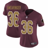 Women's Nike Washington Redskins #36 D.J. Swearinger Elite Burgundy Red/Gold Number Alternate 80TH Anniversary NFL Jersey