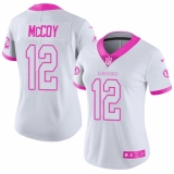 Women's Nike Washington Redskins #12 Colt McCoy Limited White/Pink Rush Fashion NFL Jersey