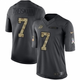 Men's Nike Washington Redskins #7 Joe Theismann Limited Black 2016 Salute to Service NFL Jersey