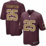 Men's Nike Washington Redskins #25 Chris Thompson Game Burgundy Red/Gold Number Alternate 80TH Anniversary NFL Jersey
