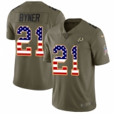 Men's Nike Washington Redskins #21 Earnest Byner Limited Olive/USA Flag 2017 Salute to Service NFL Jersey