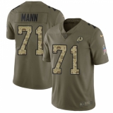 Youth Nike Washington Redskins #71 Charles Mann Limited Olive/Camo 2017 Salute to Service NFL Jersey