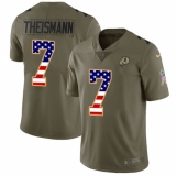 Youth Nike Washington Redskins #7 Joe Theismann Limited Olive/USA Flag 2017 Salute to Service NFL Jersey
