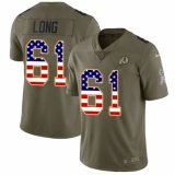 Men's Nike Washington Redskins #61 Spencer Long Limited Olive/USA Flag 2017 Salute to Service NFL Jersey